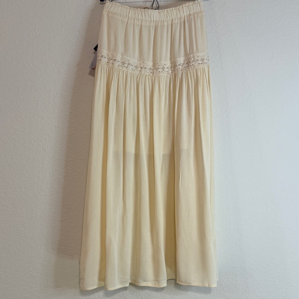 🆕 Boho Western Lace-Tiered Maxi Skirt – Antique White – XL 🆕 - Picture 4 of 16
